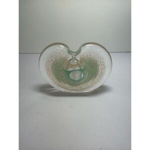 Vintage Michael Nourot Signed Art Glass Perfume Bottle Paperweight Gold Fleck Te